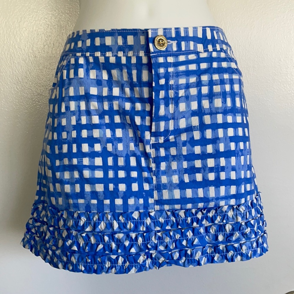 Lilly Pulitzer Lorelei Blue Gingham Skort